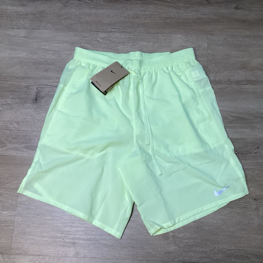 Nike Stride Dri-FIT 7" Mens Sz S TALL Running Shorts Brief Lined Volt DM4761-701